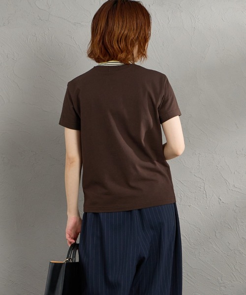 tシャツ 「GYMPHLEX/ジムフレックス」 ラインリブ ショートスリーブリンガーTシャツ レディースの画像