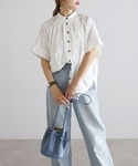 ブラウス シャツ 夏 半袖 タックドルマン半袖...の詳細画像5