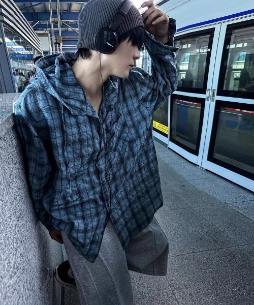 「FreeZone」 長袖シャツ F ブルー メンズ_画像5