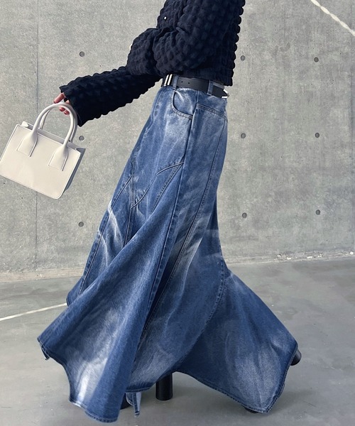 「PAGEBOY」 デニムスカート M ブルー レディース_画像7