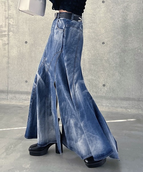 「PAGEBOY」 デニムスカート M ブルー レディース_画像8