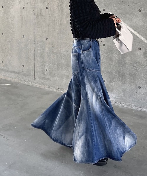 「PAGEBOY」 デニムスカート M ブルー レディース_画像9