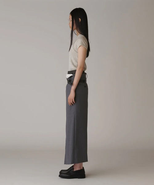 スカート 「INSCRIRE/アンスクリア」Wool Wrap Skirt/ウールラップスカートの画像
