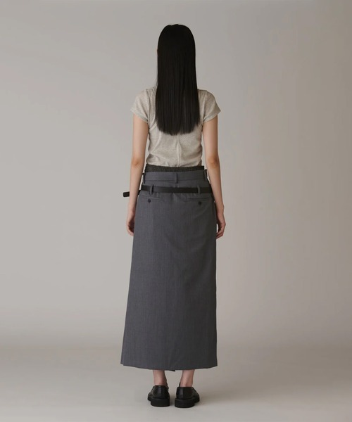 スカート 「INSCRIRE/アンスクリア」Wool Wrap Skirt/ウールラップスカートの画像