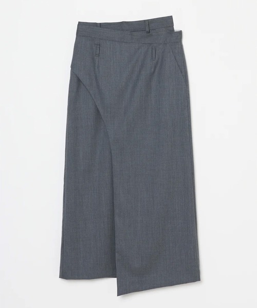 スカート 「INSCRIRE/アンスクリア」Wool Wrap Skirt/ウールラップスカートの画像