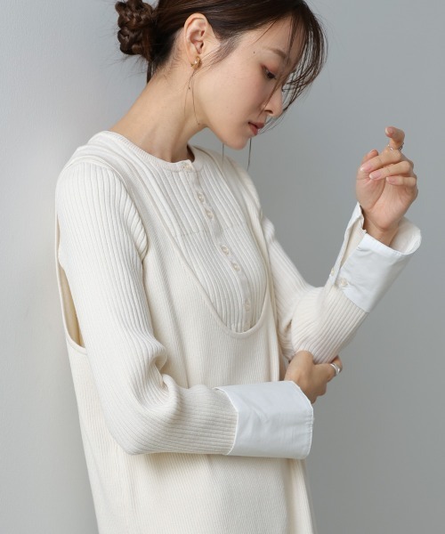 「Bab」 コンビワンピース M アイボリー レディース_画像7