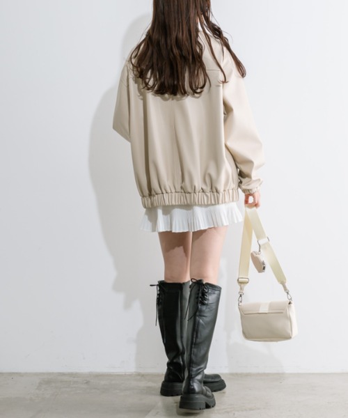 「OLIVE des OLIVE」 レザーブルゾン FREE アイボリー レディース_画像4