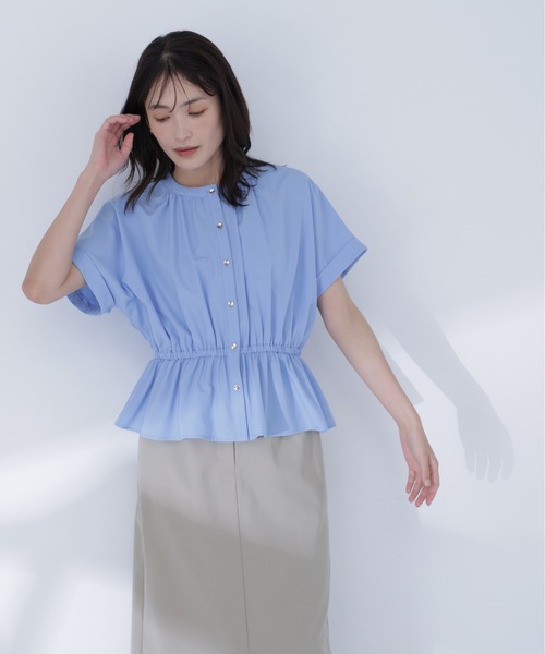 ブラウス シャツ 追加生産「ちょうど、いい服」きゅっとふわっと。全部盛りブラウス レディースの画像