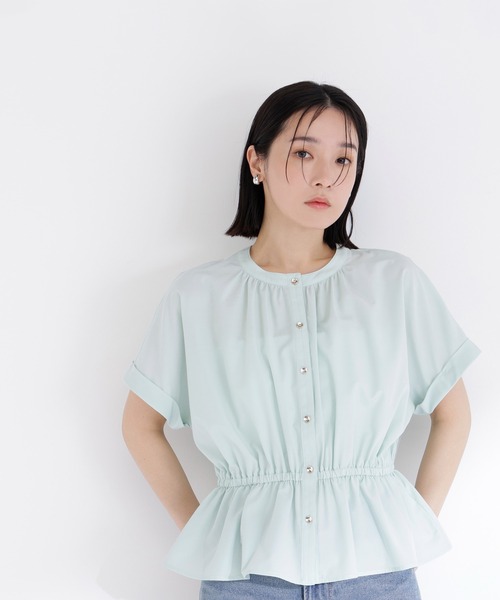 ブラウス シャツ 追加生産「ちょうど、いい服」きゅっとふわっと。全部盛りブラウス レディースの画像