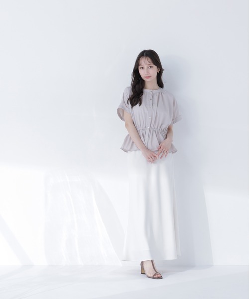 ブラウス シャツ 追加生産「ちょうど、いい服」きゅっとふわっと。全部盛りブラウス レディースの画像