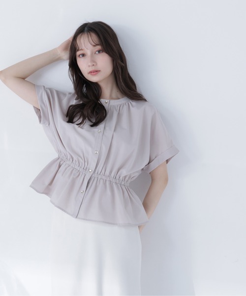 ブラウス シャツ 追加生産「ちょうど、いい服」きゅっとふわっと。全部盛りブラウス レディースの画像