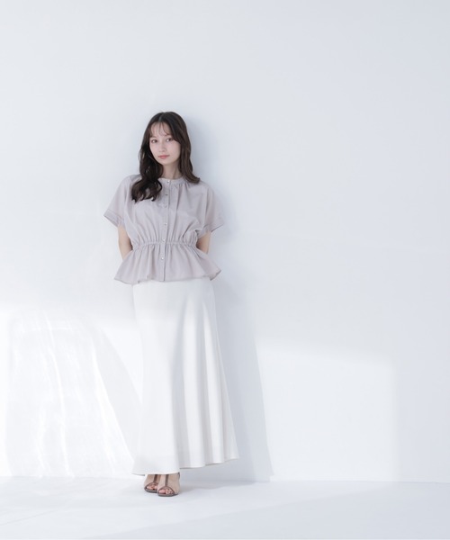 ブラウス シャツ 追加生産「ちょうど、いい服」きゅっとふわっと。全部盛りブラウス レディースの画像
