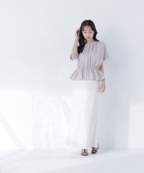ブラウス シャツ 追加生産「ちょうど、いい服」きゅっとふわっと。全部盛りブラウス レディースの画像