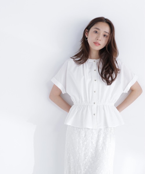 ブラウス シャツ 追加生産「ちょうど、いい服」きゅっとふわっと。全部盛りブラウス レディースの画像