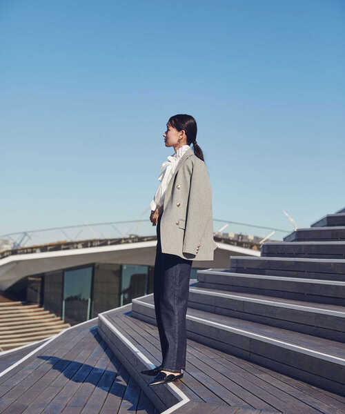 「NATURAL BEAUTY ベーシック」 テーラードジャケット MEDIUM 薄墨色系余分の物 レディース
