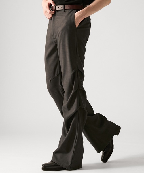 CLEL（クレイル） スラックス 「CLEL」Grace Cloth 3D Tuck Flare