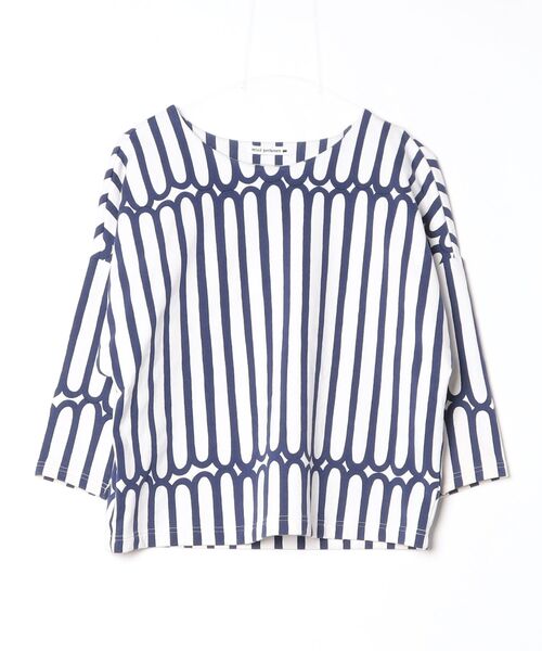mina perhonen（ミナペルホネン） finger stripe 7分袖カットソー 36