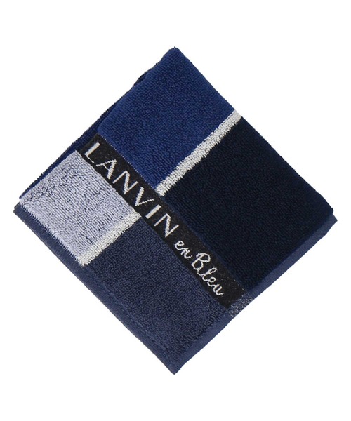 LANVIN en Bleu ハンカチ 先染めハンカチ メンズ レディース