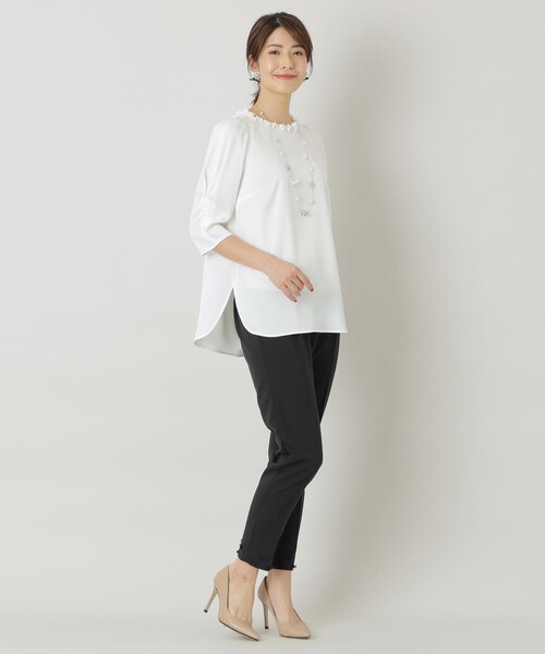 「TO BE CHIC」 7分袖ブラウス 40 オフホワイト レディース_画像2