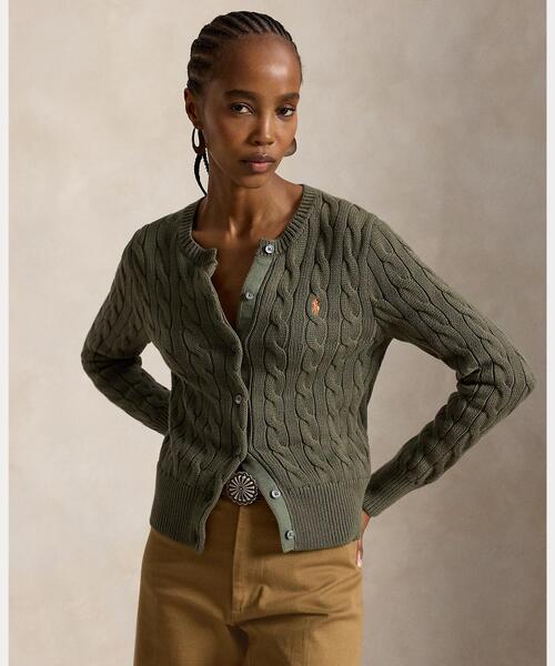 Polo Ralph Lauren ケーブルニット カーディガン　グリーン POLO RALPH LAUREN（ポロ・ラルフローレン） ラルフローレン