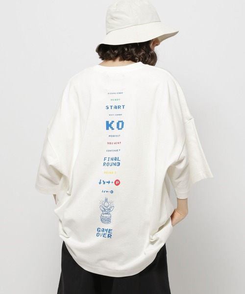 「Fishs Eddy」 半袖Tシャツ LARGE ホワイト レディース_画像4