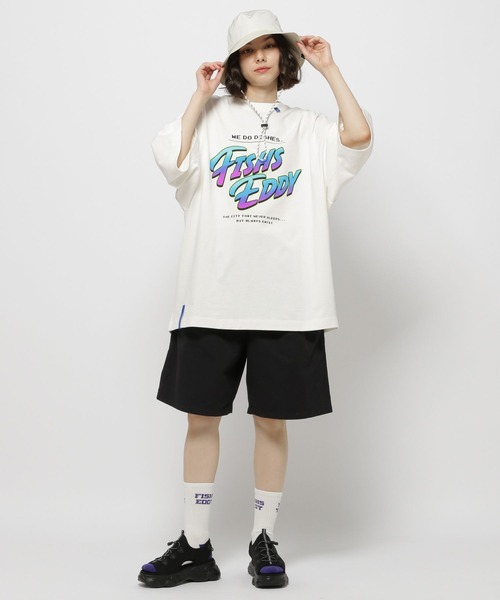 「Fishs Eddy」 半袖Tシャツ LARGE ホワイト レディース_画像5
