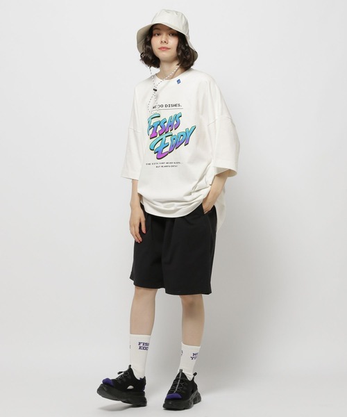 「Fishs Eddy」 半袖Tシャツ LARGE ホワイト レディース_画像6