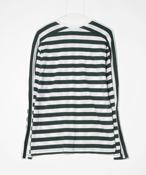 「ANDREA POMPILIO」 ストライプ柄長袖Tシャツ「ONITSUKA TIGERコラボ」 M ホワイト メンズ_画像2