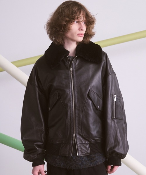 羊皮　（希少）vintageムートンフライトジャケット　⭐️着心地抜群⭐️ MAISON SPECIAL（メゾンスペシャル） ブルゾン アウター 「UNISEX