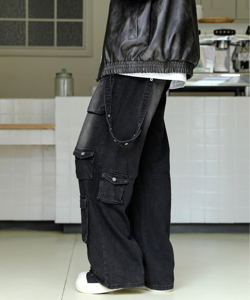 「neos」 デニムパンツ MEDIUM ブラック メンズ_画像4