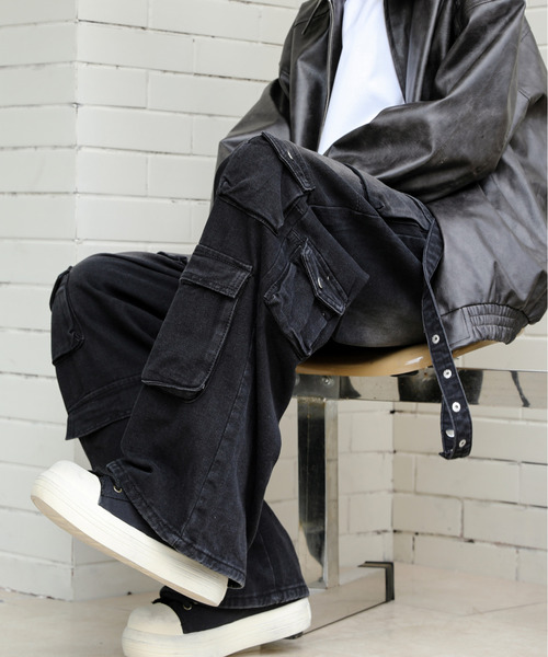 「neos」 デニムパンツ MEDIUM ブラック メンズ_画像6