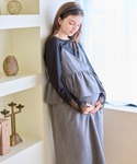 マタニティ ペプラムキャミワンピ×シアーカット...の詳細画像1
