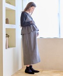 マタニティ ペプラムキャミワンピ×シアーカット...の詳細画像2