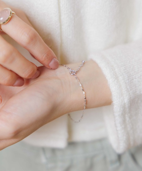 flower ブレスレット シルバーチェーンブレスレット レディース