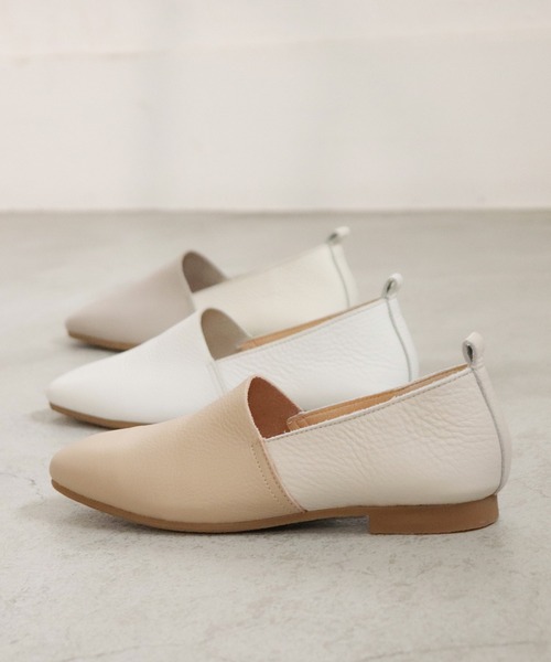 enあしながおじさん パンプス 防水｜Lカットフラットシューズ 5360373