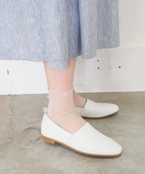 enあしながおじさん パンプス 防水｜Lカットフラットシューズ