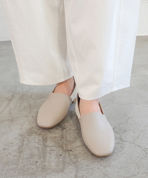 enあしながおじさん パンプス 防水｜Lカットフラットシューズ 5360373