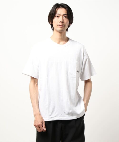 Lee メンズ tシャツ Tシャツ 「Lee」はみ出しロゴ刺繍Tシャツ