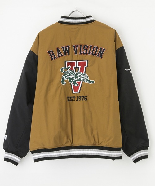 VISION STREET WEAR スタジャン Lサイズ ブラック/オレンジ VISION STREET WEAR スタジャン Lサイズ ブラック/オレンジ