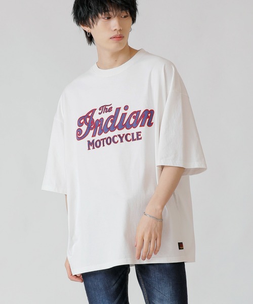 INDIAN MOTOCYCLE tシャツ × ADMIX-Japan 16/- 空紡糸コットン