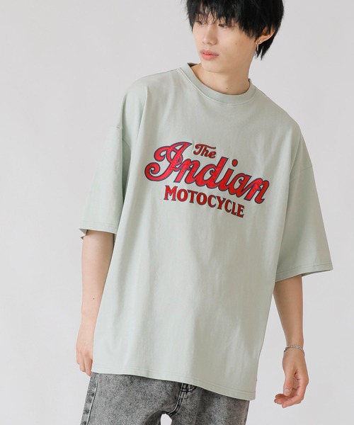 INDIAN MOTOCYCLE tシャツ × ADMIX-Japan 16/- 空紡糸コットン