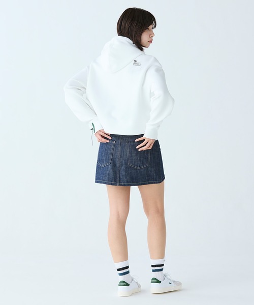 LACOSTE パーカー ワイド＆クロップドフードスウェットパーカー