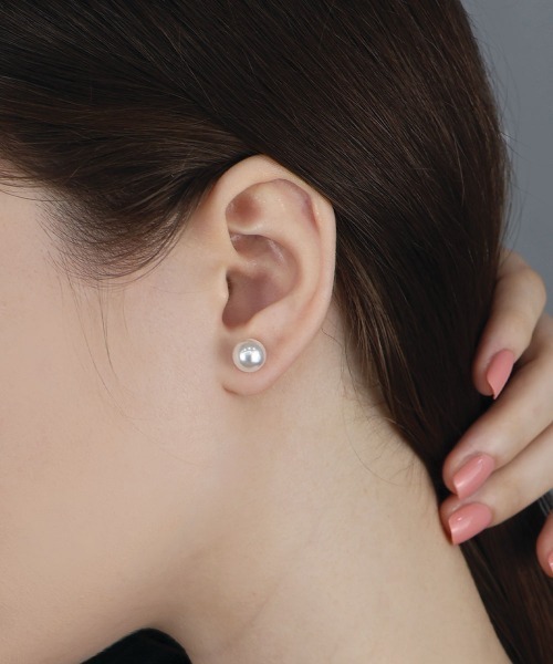 JOE SCHMOE パールピアス ショートバー ダイヤモンド ピアス / アコヤパール キャッチ