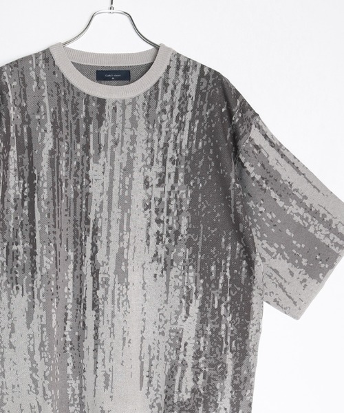 【SEE ALSO】Tシャツ 半袖 ストリート ニット セーター WESTSEA セーター ニット オーバーサイズ アブストラクト柄 半袖