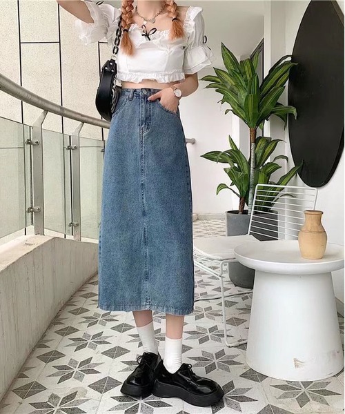 BLANC FICELLE デニムスカート デニム ロングスカート