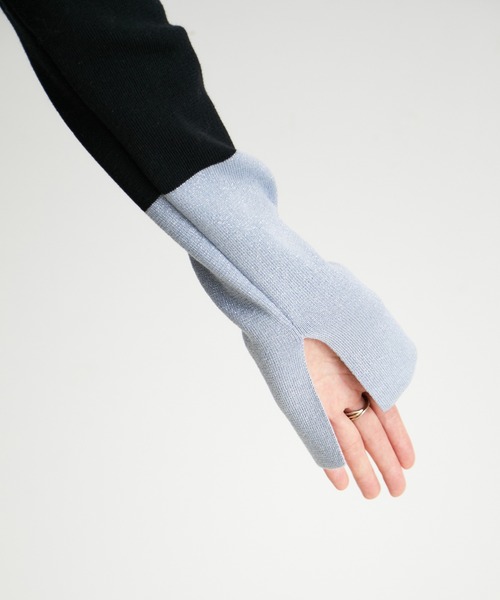 ニット セーター 「再入荷」バイカラースリーブラメニット レディース LE CERCLE par rope' ニット セーター 「再入荷」バイカラー