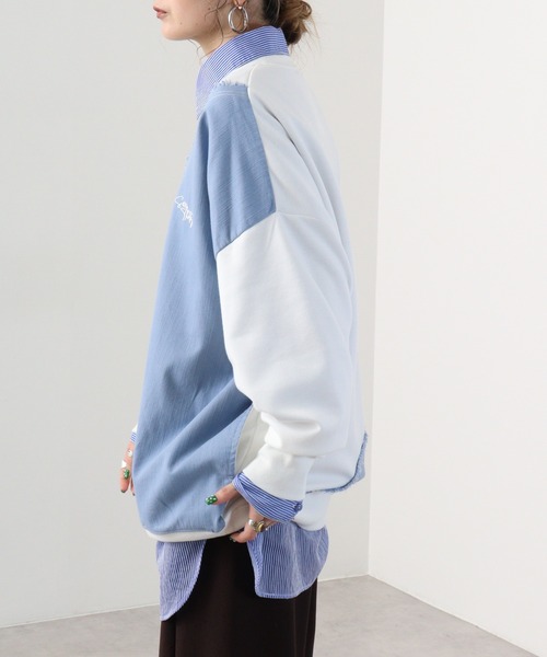 RE730 トレーナー スウェット デニム配色トレーナー メンズ レディース