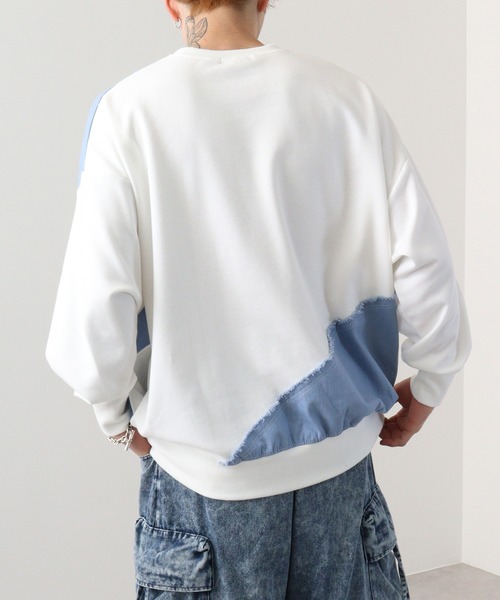 RE730 トレーナー スウェット デニム配色トレーナー メンズ レディース