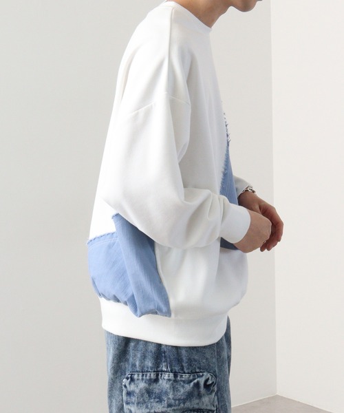 RE730 トレーナー スウェット デニム配色トレーナー メンズ レディース