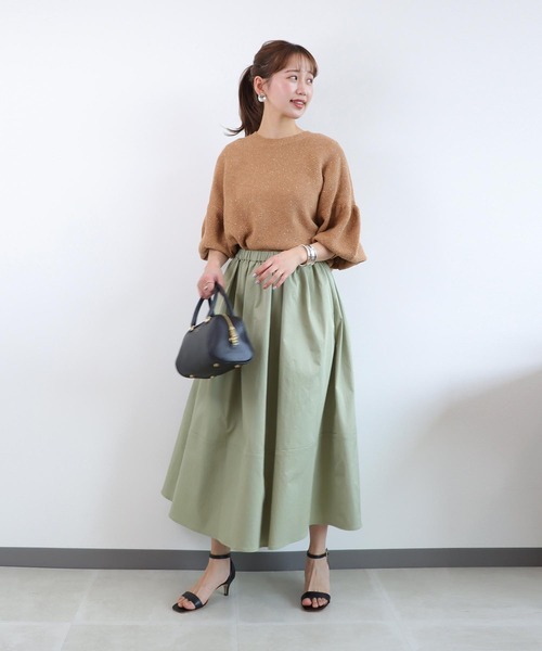 ニット セーター カラーネップボリュームスリーブニット レディース Jines ニット セーター カラーネップボリュームスリーブニット